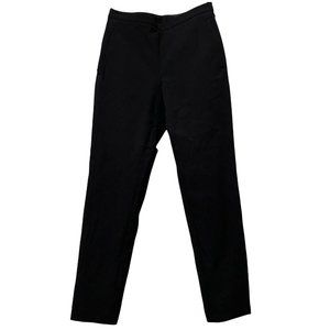Prada Womens High Waist Straight Leg Pants Black IT Sz 42 28 Flare Back Zippers
